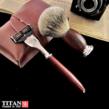 Комплект для бритья совместимый с Mach 3 красное дерево мадагаскар Titan